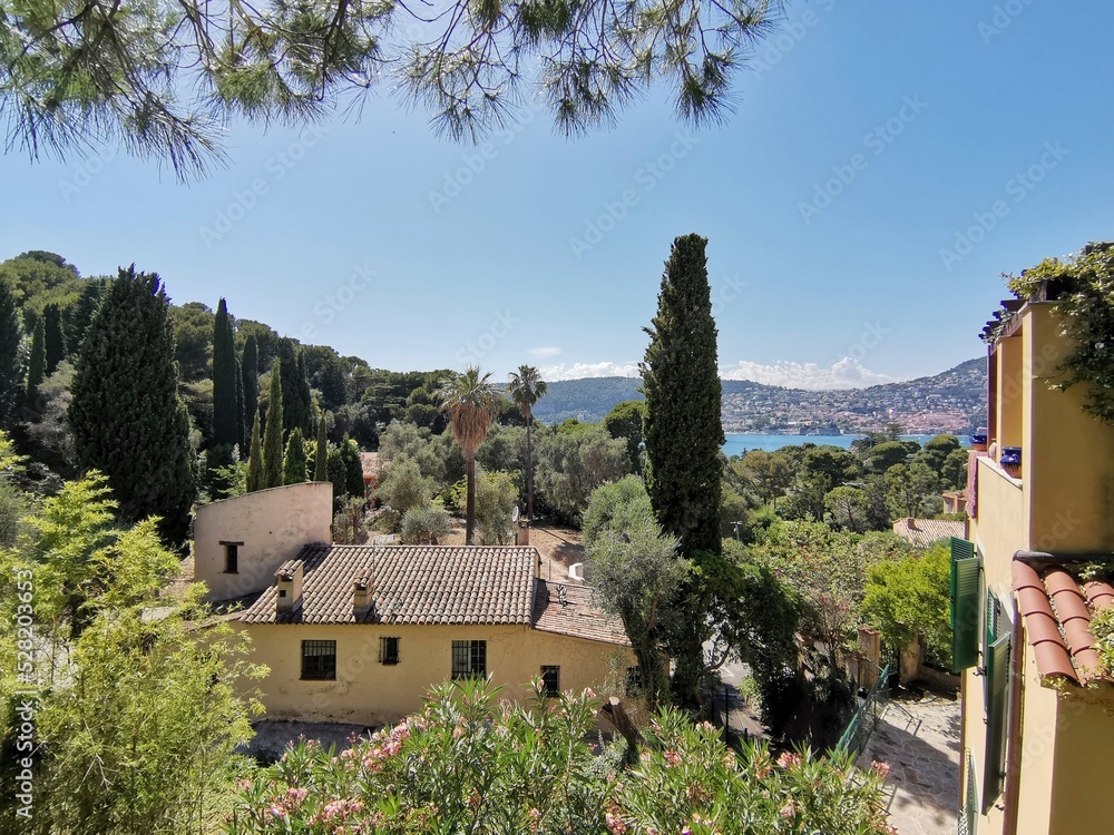 Landscape on the peninsula of Saint-Jean-Cap-Ferrat in the south of France, on the French Riviera