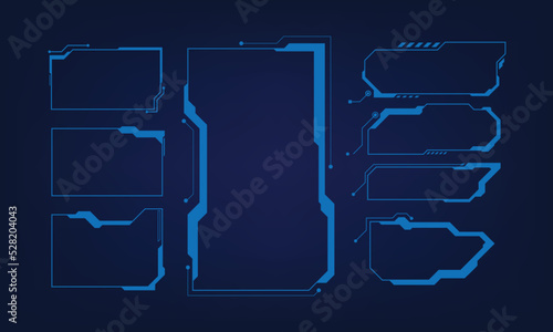 Set of Sci Fi Modern User Interface Elements. Futuristic Abstract HUD. Good for game UI. Vector Illustration EPS10