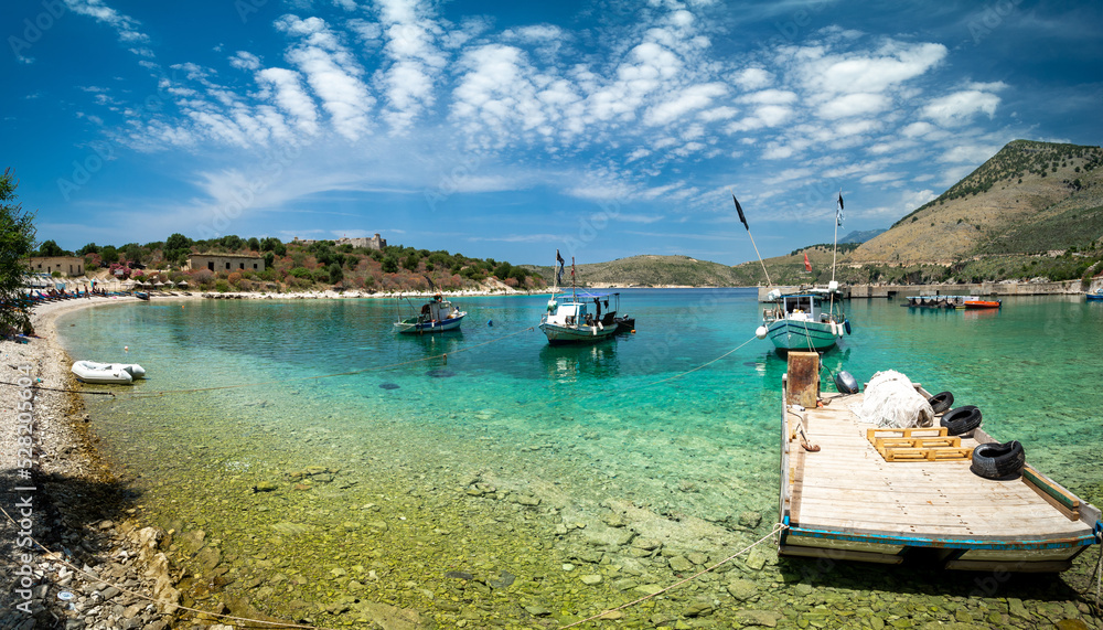 beach in Porto Palermo in Albania