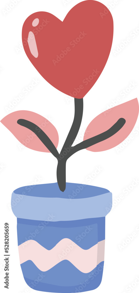 Hand Drawn bouquet and heart illustration Hand Drawn bouquet and heart illustration
