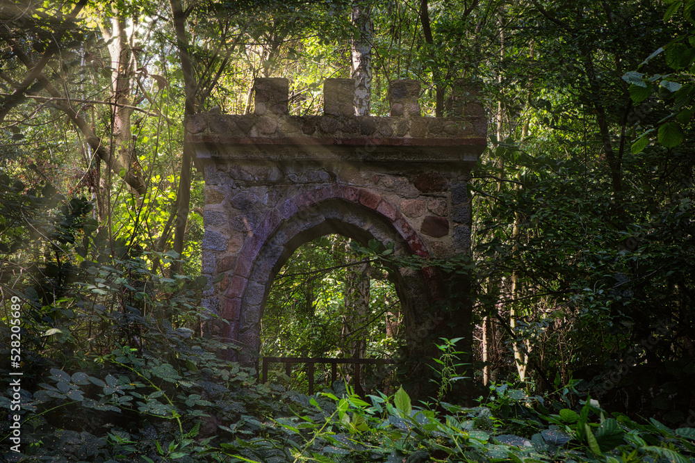 Tor im Wald - gate in the forest - Beatiful Decay - Verlassener Ort - Urbex / Urbexing - Lost Place - Artwork - Creepy - High quality photo