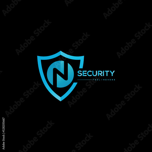 Free Download Security company logo . Abstract letter symbol of security. Shield logo. Shield  N elipse  letter logo - GFXLoad