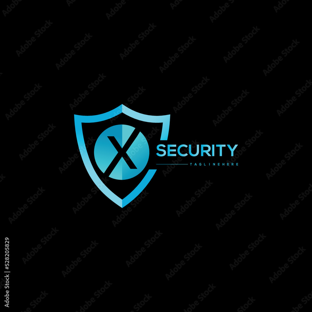 Security company logo . Abstract letter symbol of security. Shield logo. Shield circle withX letter logo Security company logo . Abstract letter symbol of security. Shield logo. Shield circle withX letter logo