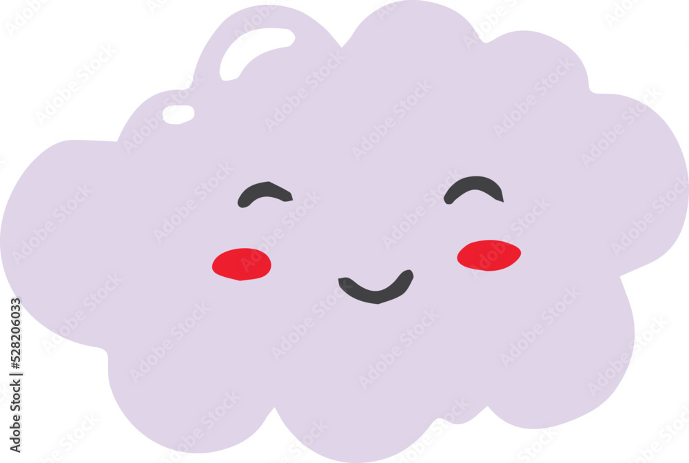 Hand Drawn smiling cloud illustration Hand Drawn smiling cloud illustration