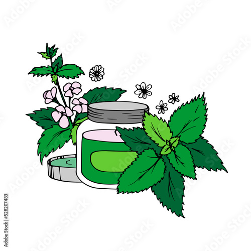 Decorative wax candles for relax and spa. Hand drawn doodle illustration. Line art vector set. Natural melissa aroma