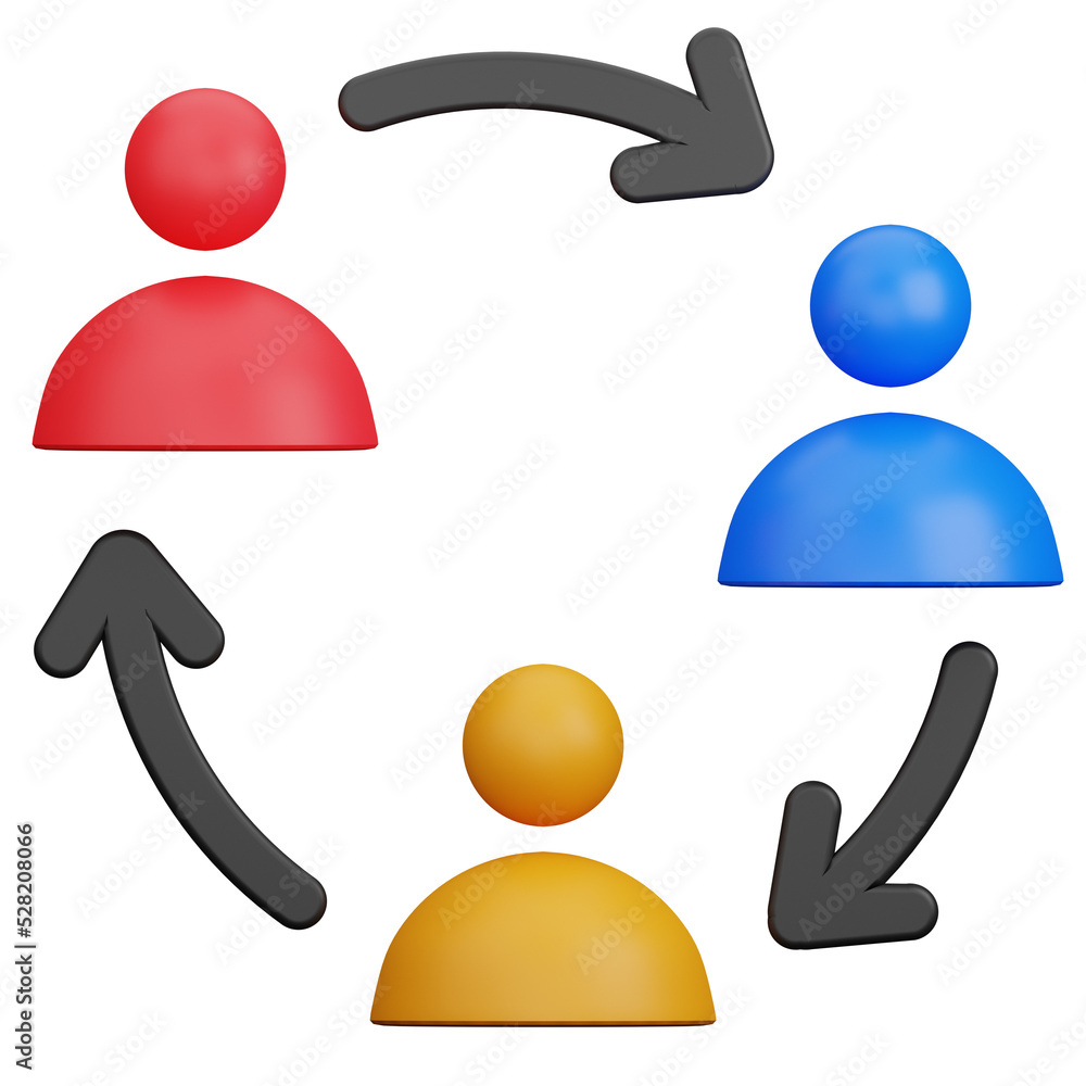 teamwork collaboration on transparent background. 3D Illustration teamwork collaboration on transparent background. 3D Illustration