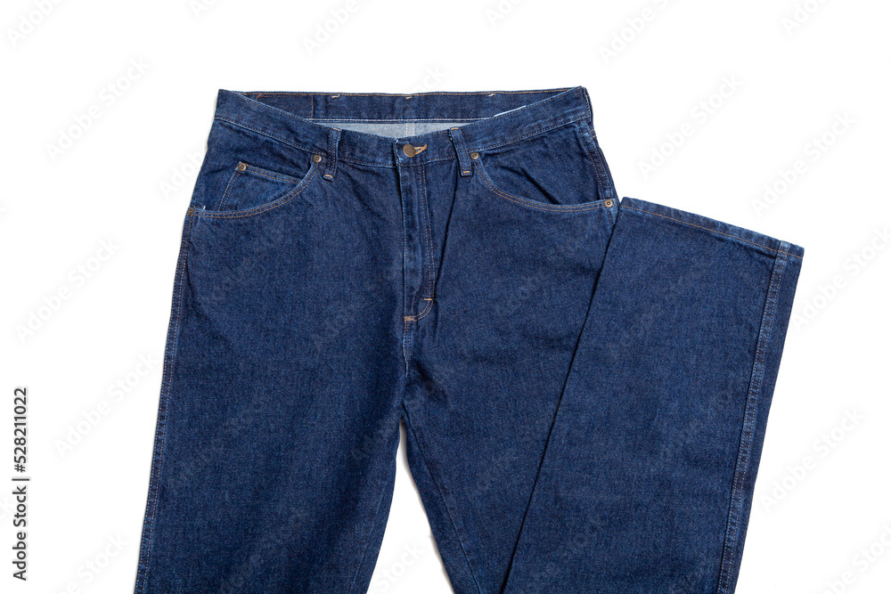 New blue jeans on a white background.... New blue jeans on a white background....