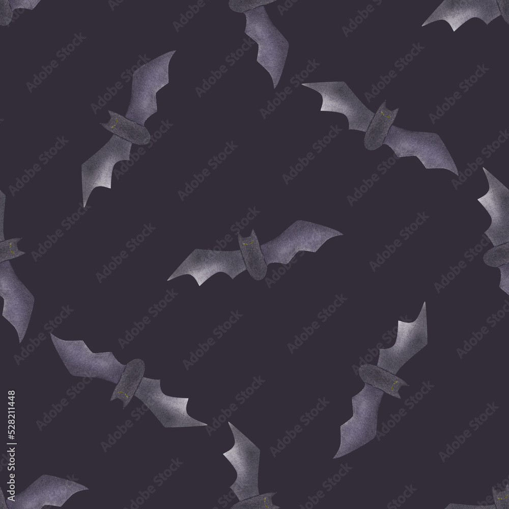 The bats. Halloween. watercolor pattern The bats. Halloween. watercolor pattern