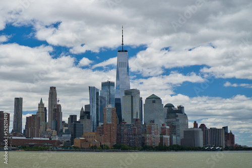Lower Manhattan from Hudson river in June 2022