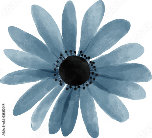 Fototapeta Naklejka Na Ścianę i Meble -  Blue flower floral watercolor for decoration