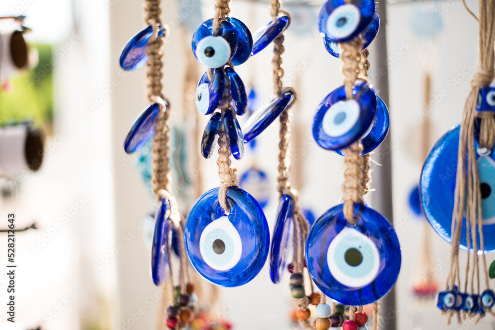 Fototapeta premium The Evil eye, souvenir from holiday. The most common to buy in the Mediterranean destinations such eg Greece, Turkey, Italy etc.
