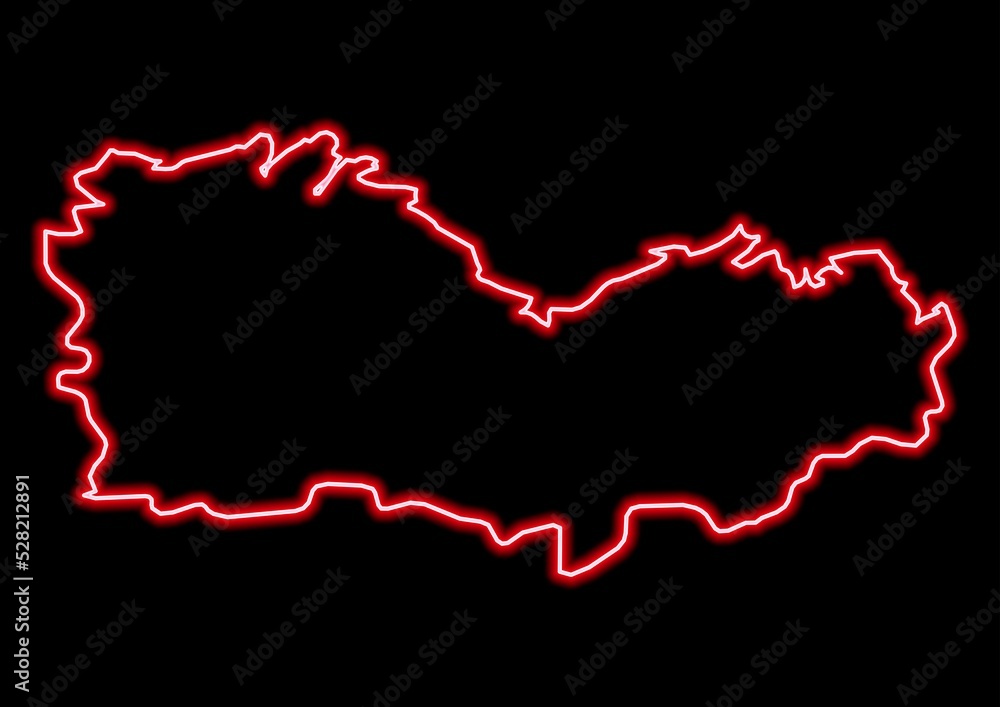 Red glowing neon map of Côtes-d'Armor France on black background. Red glowing neon map of Côtes-d'Armor France on black background.