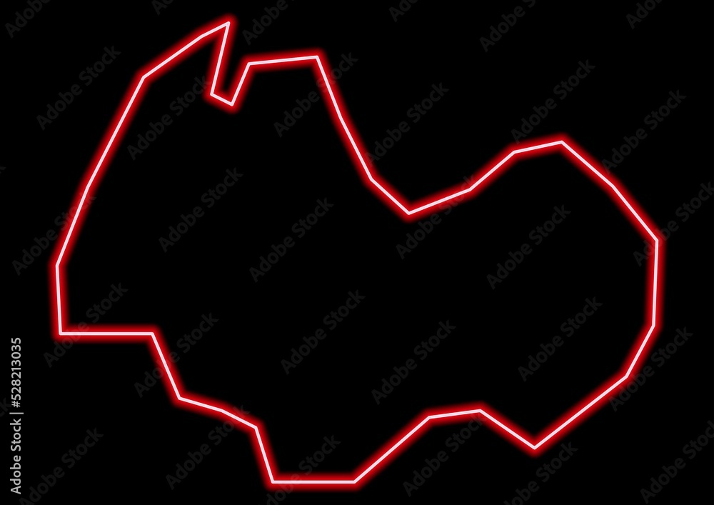 Red glowing neon map of Debrecen Hungary on black background. Red glowing neon map of Debrecen Hungary on black background.