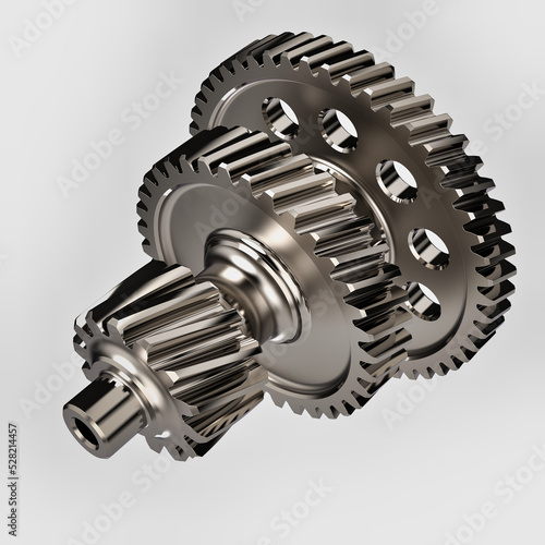 Transmission gearbox. Isolated. 3D Rendering.
