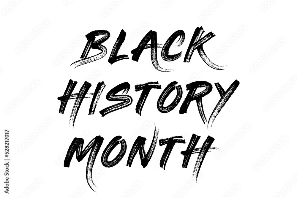 Black history month text with white background for Black history month, american and african culture.