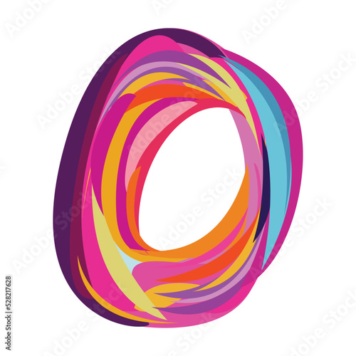 Colorful abstract lettering o vector illustration