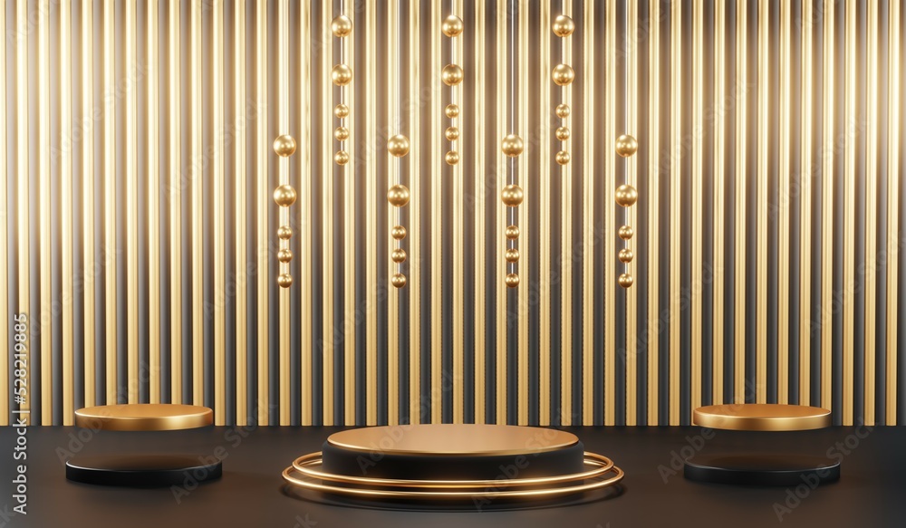 3D rendering of blank product background for cream cosmetics Modern black podium background 3D rendering of blank product background for cream cosmetics Modern black podium background
