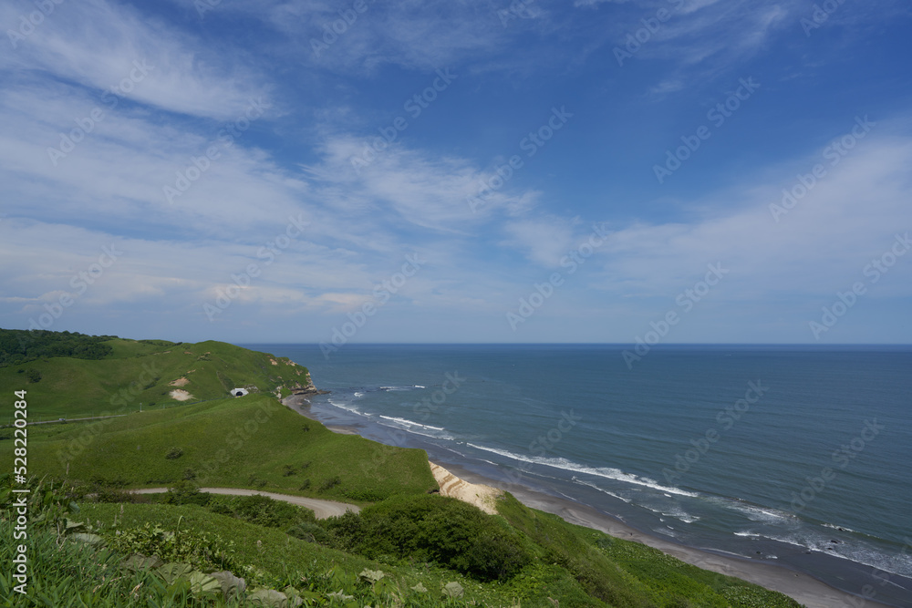 Blue sky and beautiful coastline seen from Kobukariishi Observatory Blue sky and beautiful coastline seen from Kobukariishi Observatory