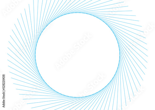 Blue minimal round lines abstract futuristic tech background. Vector digital art design