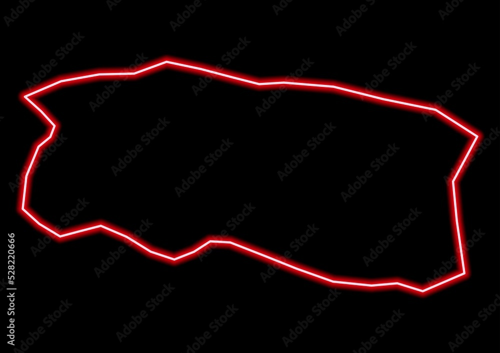 Red glowing neon map of Göyçay Azerbaijan on black background. Red glowing neon map of Göyçay Azerbaijan on black background.