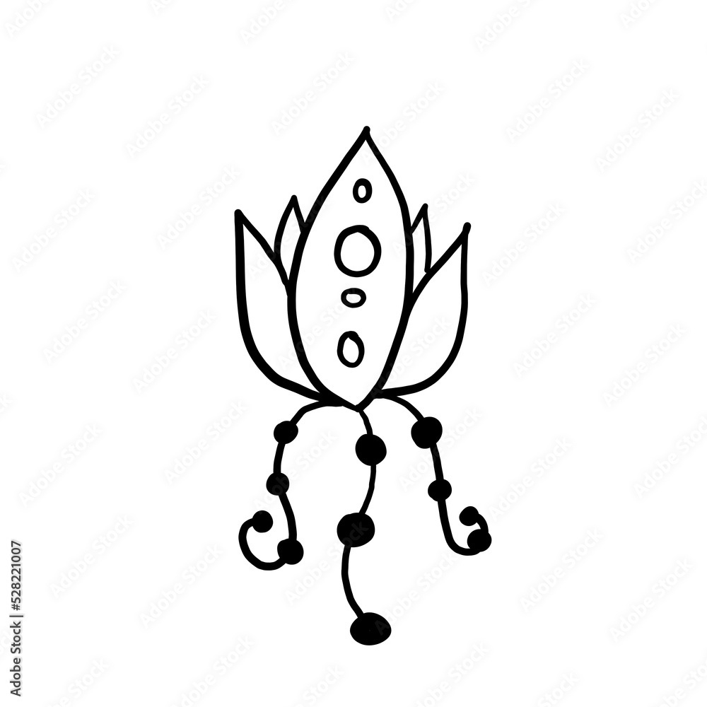 Lotus' flower in line art style Lotus' flower in line art style