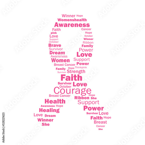 Breast Cancer awareness month conceptual poster design with pink ribbon