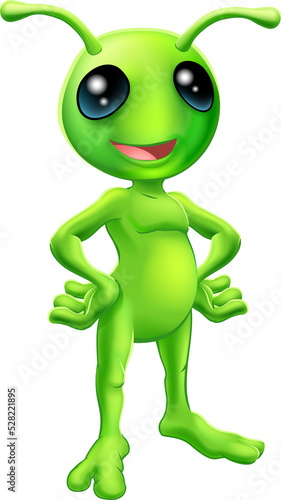 Cute cartoon alien illustra...