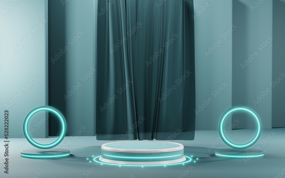 3D rendering of blank product background for cream cosmetics Modern blue pastel podium background 3D rendering of blank product background for cream cosmetics Modern blue pastel podium background