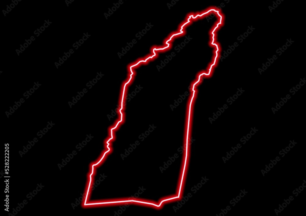 Red glowing neon map of Hilmand Afghanistan on black background. Red glowing neon map of Hilmand Afghanistan on black background.