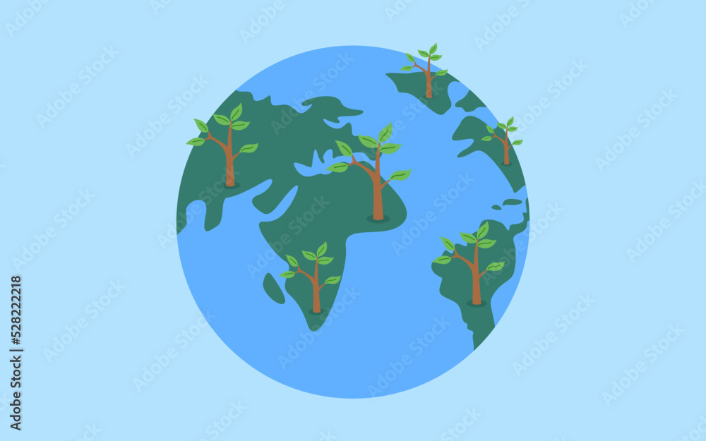 Save Plants Save Earth. World environment day for flyer, poster. vector illustration.