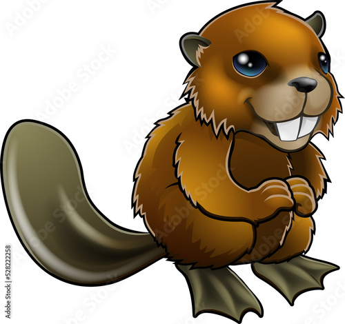 Happy Cartoon Beaver