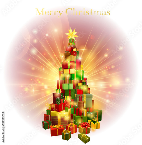 Red Merry Christmas Gift Tr...