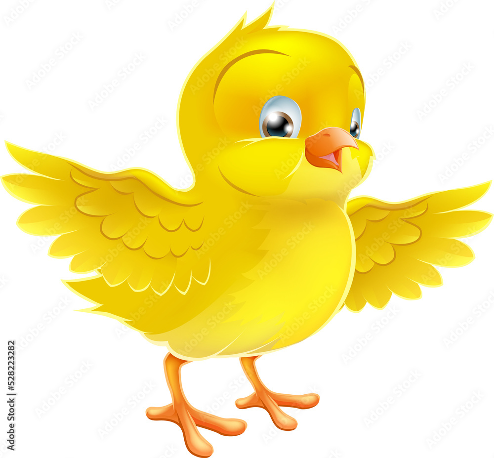 Fototapeta premium Cute happy little yellow Easter chick