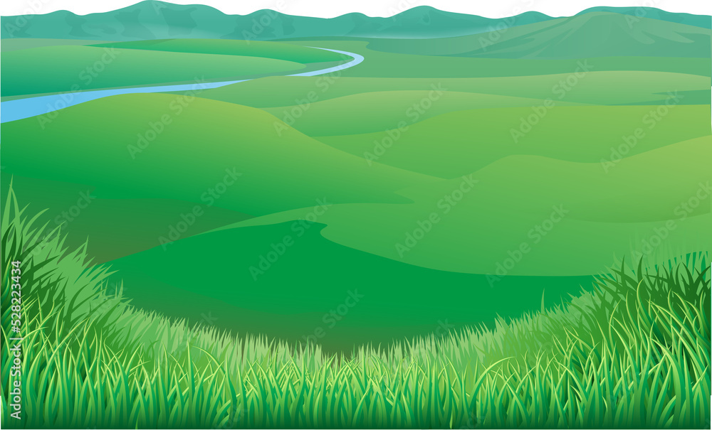 Obraz premium Rural landscape illustration