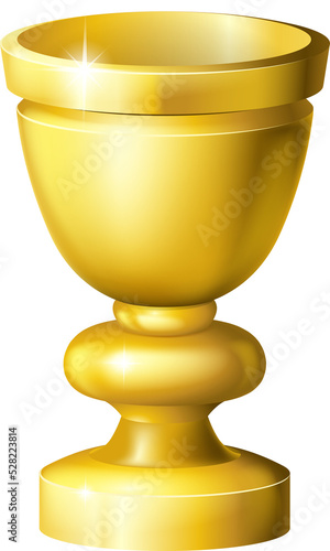 Golden cup grail or goblet