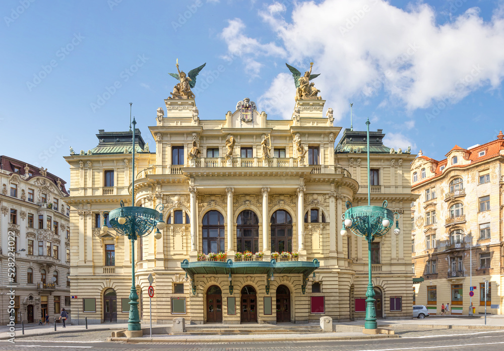 Vinohrady Theatre or Divadlo na Vinohradech. Prague, Czech Republic