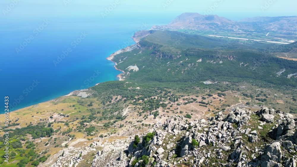 Aerial view of a mountain in Gokceada - Turkey. Aerial view of a mountain in Gokceada - Turkey.