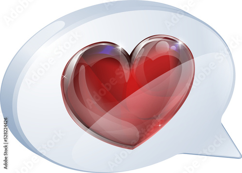 Heart speech bubble
