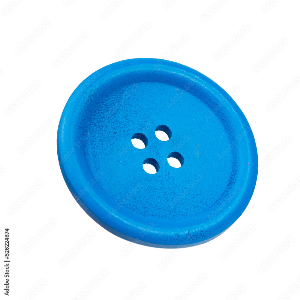 Wooden cloth button macro for sewing isolated on the white background Wooden cloth button macro for sewing isolated on the white background