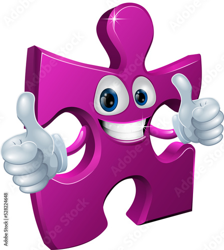 Jigsaw piece cartooon man