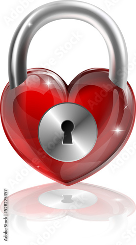 Locked heart concept