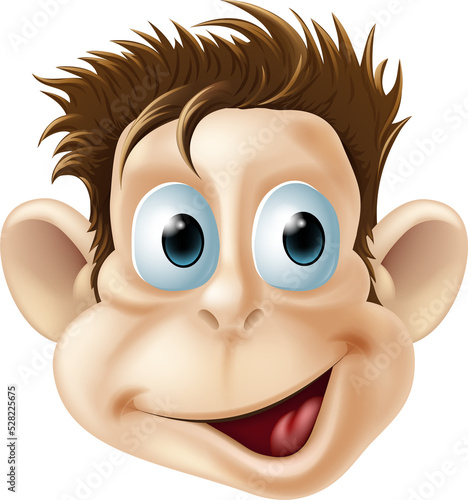 Laughing happy monkey face ...