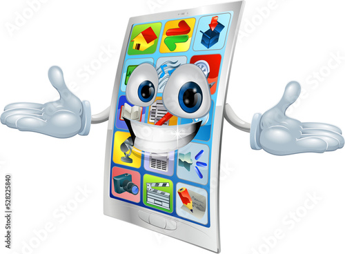 Cell phone mascot cartoon
