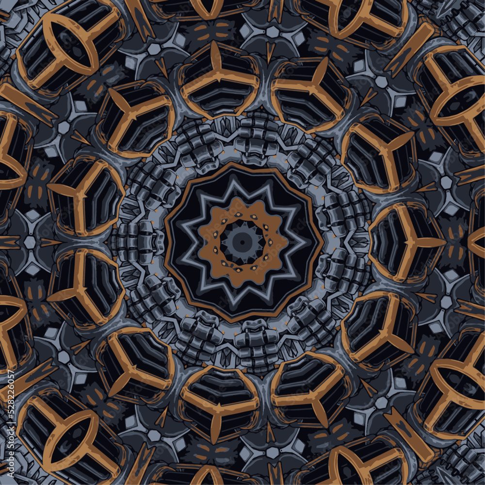 Festive colorful mandala art pattern geometric vector