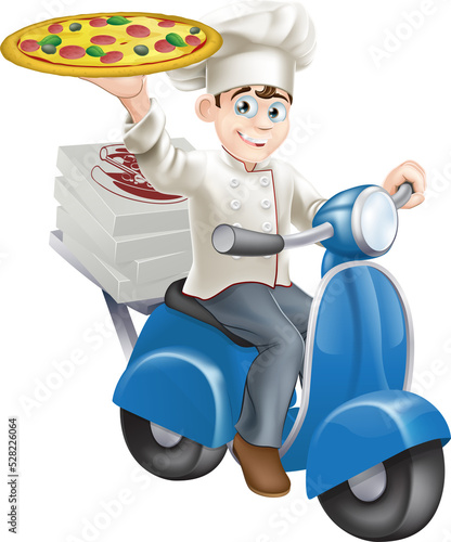 Pizza chef moped delivery