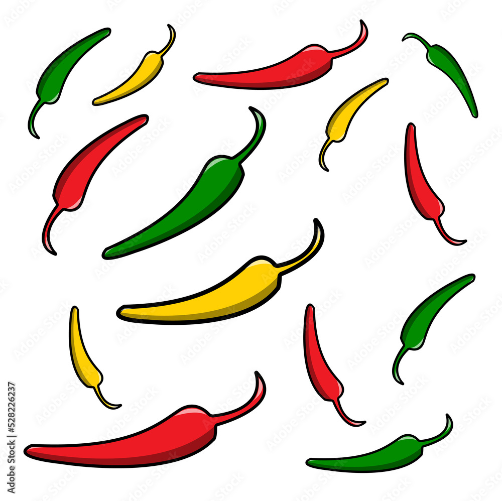 Red Yellow Green Pepper Pattern Red Yellow Green Pepper Pattern