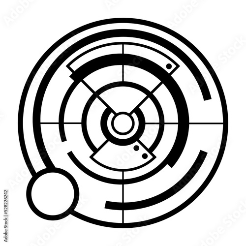 modern target for HUD interface illustration design styles. creative target formed in a futuristic or cyber style suitable for digital gaming. circles target isolated on white.