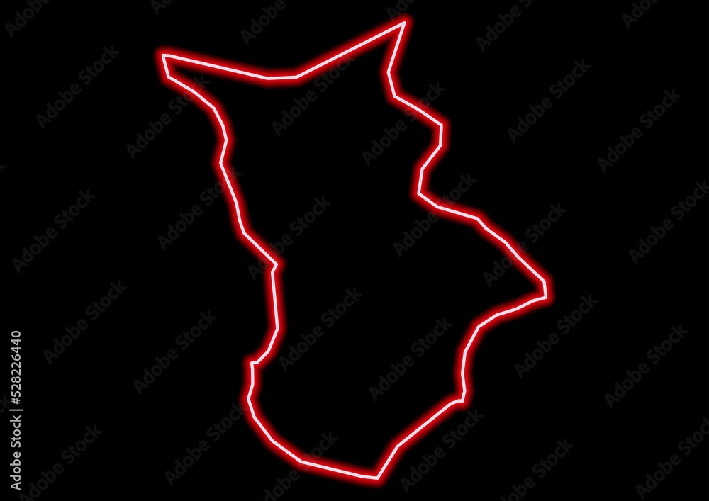 Red glowing neon map of Kouritenga Burkina Faso on black background. Red glowing neon map of Kouritenga Burkina Faso on black background.