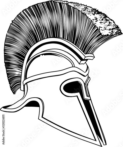 Black and White Trojan Helmet