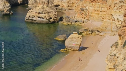 Beautiful Praia da Marinha beach in Algarve region, Portugal photo